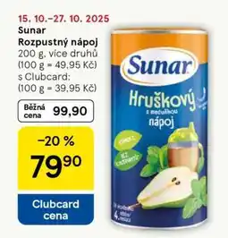 Tesco Sunar rozpustný nápoj nabídka