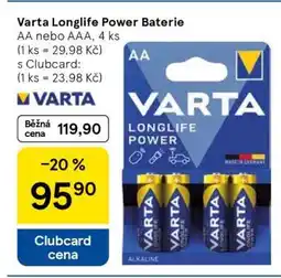 Tesco Varta Longlife Power Baterie nabídka