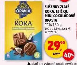 Penny Market Sušenky Zlaté Koka, Esička, Mini čokoládové Opavia nabídka
