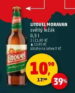 Penny Market LITOVEL MORAVAN světlý ležák nabídka
