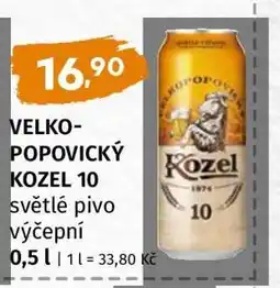 Terno VELKOPOPOVICKÝ KOZEL 10 světlé pivo výčepní nabídka