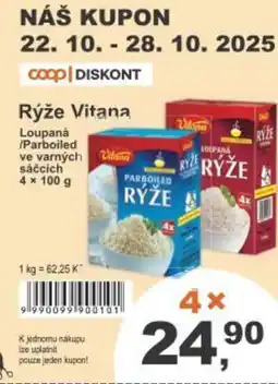 Coop Rýže Vitana Loupanȧ /Parboiled ve varných sáčcích nabídka