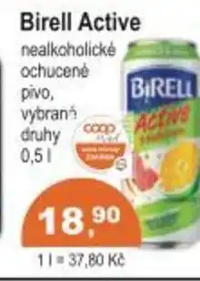 Coop Birell Active nealkoholické ochucené pivo nabídka
