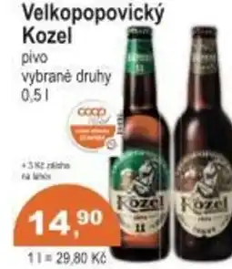 Coop Velkopopovický Kozel pivo nabídka