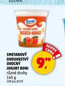 Penny Market Smetanový jogurt dvouvrstvý ovocný jogurt boni nabídka