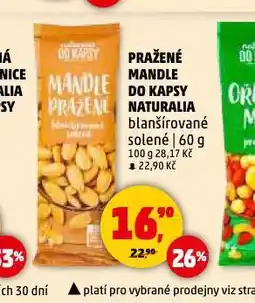Penny Market Pražené mandle do kapsy nabídka