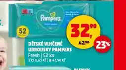 Penny Market Pampers dětské vlhčené ubrousky nabídka