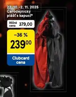 Tesco Čarodějnický plášť s kapucí nabídka