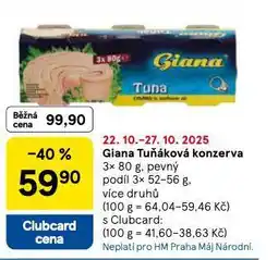 Tesco Giana tuňáková konzerva nabídka