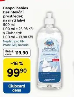 Tesco Canpol babies dezinfekční prostředek na mytí lahví nabídka