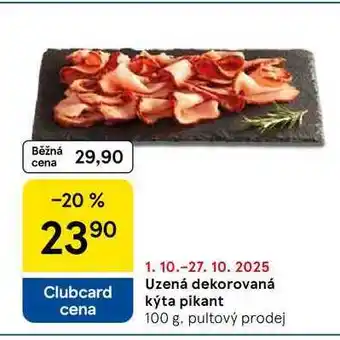 Tesco Uzená dekorovaná kýta pikant, 100 g nabídka