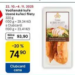 Tesco Vodňanské kuře Uzené kuřecí filety, 320 g nabídka
