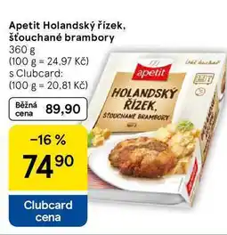 Tesco Apetit Holandský řízek, šťouchané brambory, 360 g nabídka