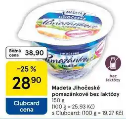 Tesco Madeta Jihočeské pomazánkové bez laktózy, 150 g nabídka