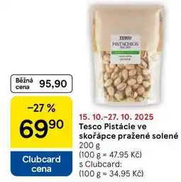 Tesco Tesco Pistácie ve skořápce pražené solené, 200 g nabídka