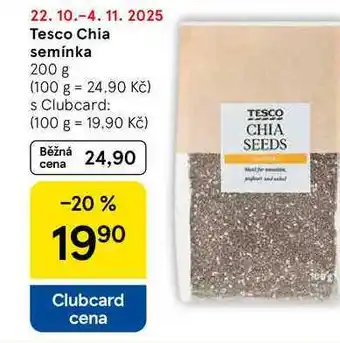 Tesco Tesco Chia semínka, 200 g nabídka