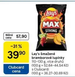 Tesco Lay's Smažené bramborové lupínky, 110-130 g nabídka