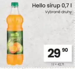 Kubík potraviny HELLO sirup nabídka