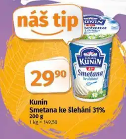 COOP TIP Kunín Smetana ke šlehání 31% nabídka
