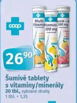 COOP TIP Šumivé tablety s vitaminy/minerály nabídka
