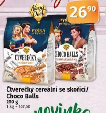 COOP TIP čtverečky cereální se skořicí/ Choco Balls nabídka
