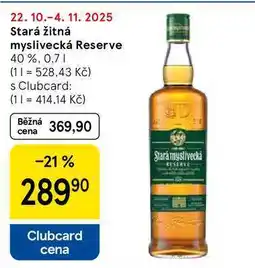 Tesco Stará žitná myslivecká Reserve, 0,7 l nabídka
