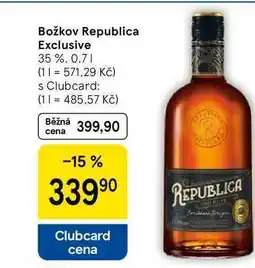 Tesco Božkov Republica Exclusive, 0,7 l nabídka