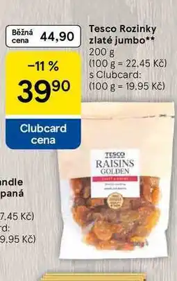 Tesco Tesco Rozinky zlaté jumbo, 200 g nabídka
