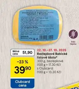 Tesco Bezlepkové Babické listové těsto, 300 g nabídka