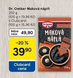Tesco Dr. Oetker Maková náplň, 250 g nabídka