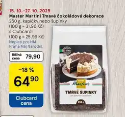 Tesco Master Martini Tmavé čokoládové dekorace, 250 g nabídka