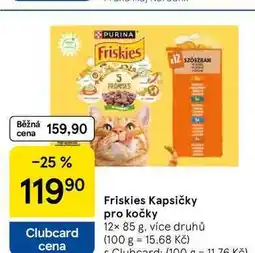 Tesco Friskies Kapsičky pro kočky, 12× 85 g nabídka