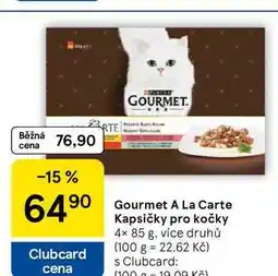 Tesco Gourmet A La Carte Kapsičky pro kočky, 4x 85 g nabídka
