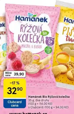 Tesco Hamánek Bio Rýžová kolečka, 35 g nabídka