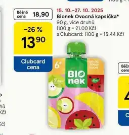 Tesco Bionek Ovocná kapsička, 90 g nabídka