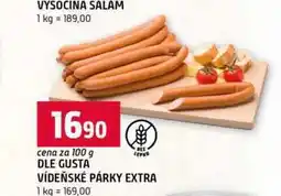 Terno Dle gusta videňské párky extra 100g nabídka