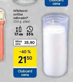 Tesco Hřbitovní svíčka náhradní, 200 g nabídka