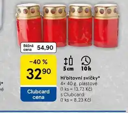 Tesco Hřbitovní svíčky, 4× 40 g nabídka