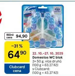 Tesco Domestos WC blok, 3x 50 g nabídka