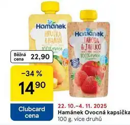 Tesco Hamánek Ovocná kapsička, 100 g, více druhů nabídka