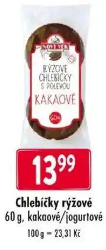 Qanto Chlebíčky rýžové, kakaové/jogurtové nabídka