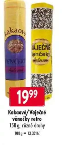 Qanto Kakaové/Vaječné věnečky retro nabídka