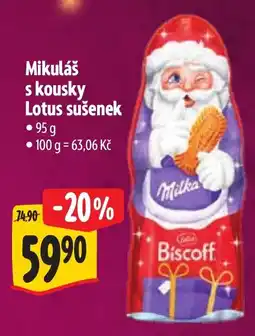 Albert Mikuláš s kousky Lotus sušenek nabídka