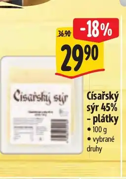 Albert Císařský sýr 45% - plátky nabídka