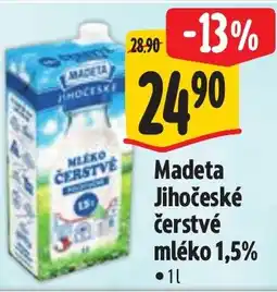 Albert Madeta Jihočeské čerstvé mléko 1,5% nabídka