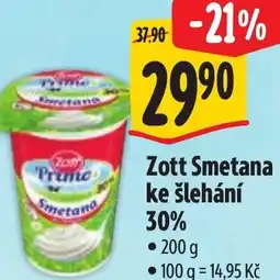 Albert Zott Smetana ke šlehání 30% nabídka