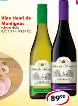 CBA Víno Henri de Montignac, 0,75 l nabídka