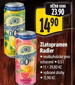 Albert Zlatopramen Radler nabídka
