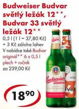 CBA Budweiser Budvar světlý ležák 12, 0,5 l nabídka