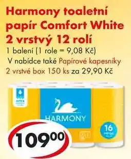 CBA Harmony toaletní papír Comfort White 2 vrstvý, 12 rolí nabídka